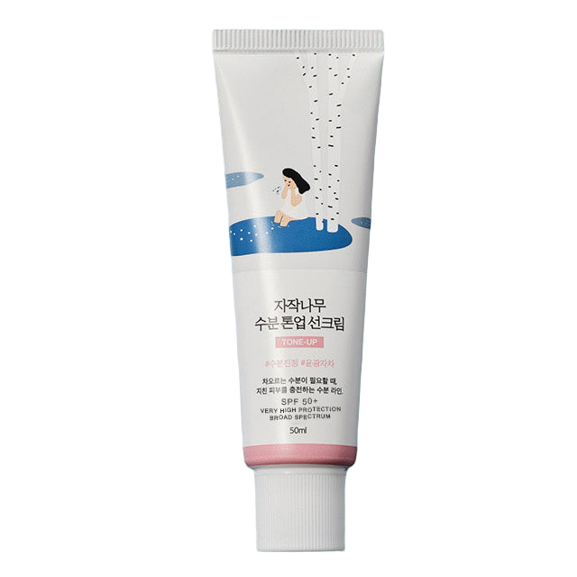 Round Lab Birch Juice Moisturizing Sunscreen SPF50+ PA++++ 50ml tube on a neutral studio background