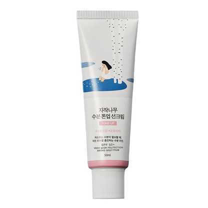 Round Lab Birch Juice Moisturizing Sunscreen SPF50+ PA++++ 50ml tube on a neutral studio background