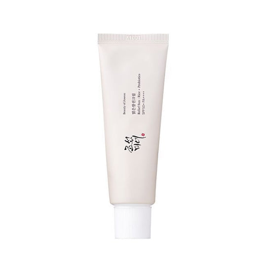 Beauty of Joseon Relief Sun SPF50 sunscreen applied on skin — dewy finish