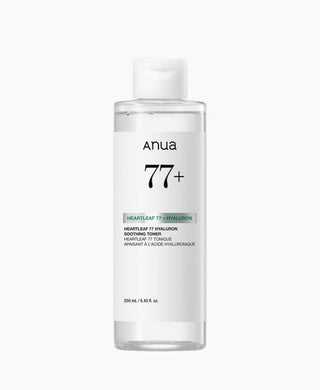 Anua Heartleaf 77% Hyaluron Soothing Toner 250ml bottle — high-concentration Houttuynia Cordata toner