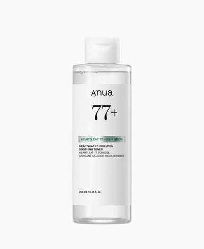 Anua Heartleaf 77% Hyaluron Soothing Toner 250ml bottle — high-concentration Houttuynia Cordata toner